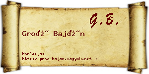 Groó Baján névjegykártya
